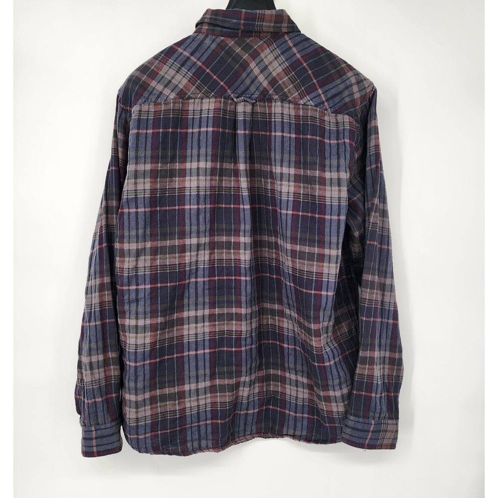 Carbon 2 Cobalt Flannel Shirt Long Sleeve Mens Large Multicolor Plaid Cotton EUC - Picture 3 of 8